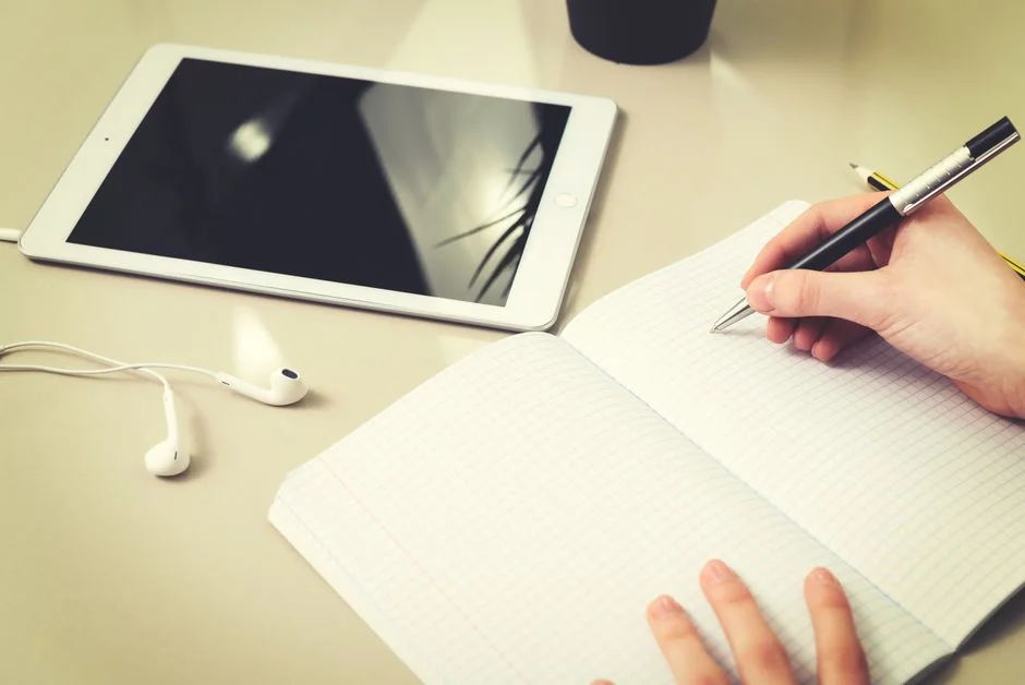 Close-up of a marketing strategy document resting on a desk, well suited for business-related content.